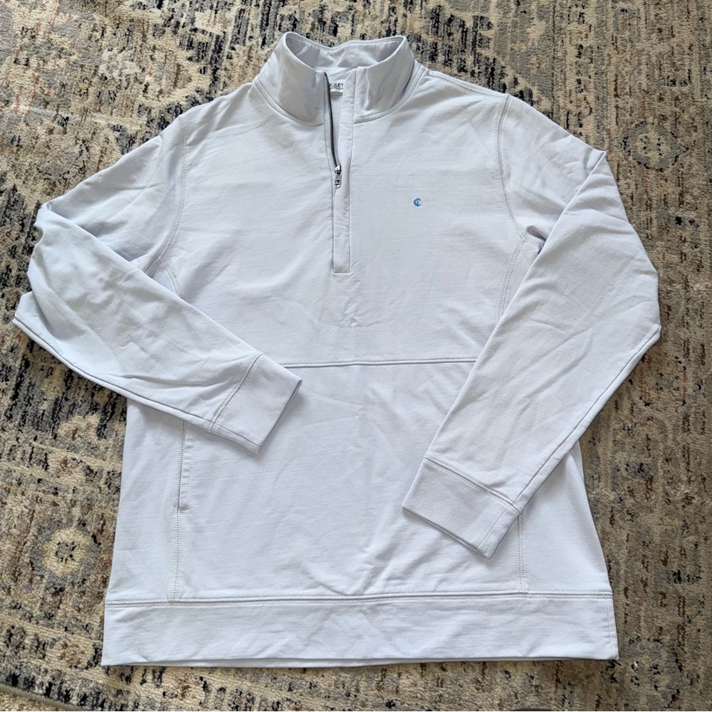 Criquet quarter zip pullover medium light blue